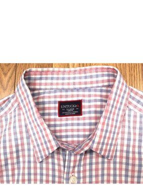 UNTUCKit SLIM FIT NYLON/SPANDEX SHIRT RED, NAVY & WHITE Sz X-LARGE, XL
